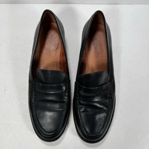 Madewell The Elinor Loafer In Black Leather Women Size 7 - Picture 2 of 11